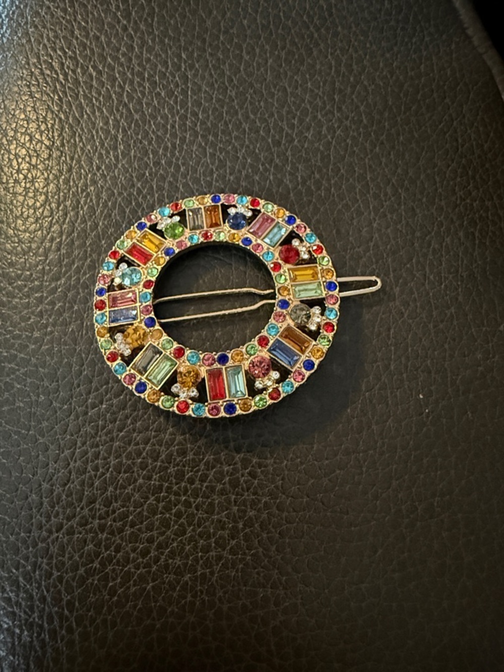 Multiple colored stone Hair clip Unbranded